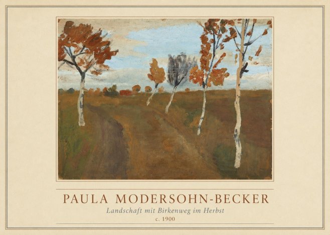 Paula Modersohn-Becker Landschaft Mit Birkenweg Im Herbst No4 - Póster