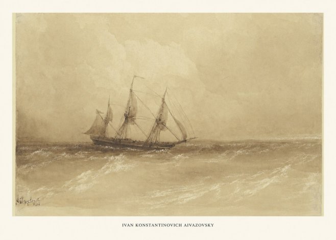 Ivan Konstantinovich Aivazovsky Sailing Ship, 1843 No6 - Póster