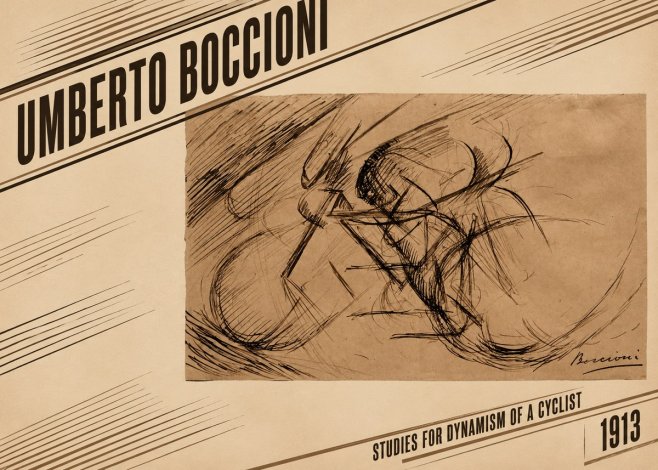 Umberto Boccioni Studies for Dynamism of a Cyclist No2 - Póster