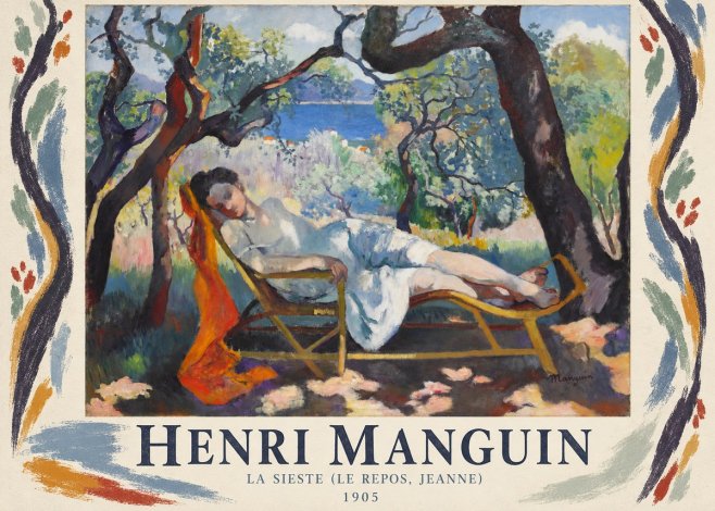 Henri Manguin La Sieste (Le Repos, Jeanne) No1 - Póster