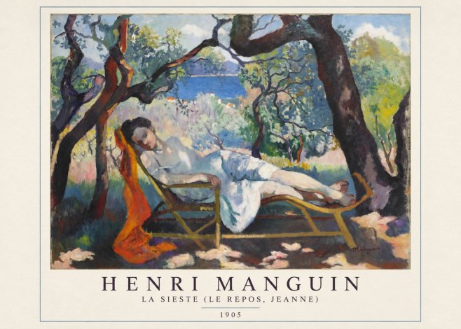 Henri Manguin La Sieste (Le Repos, Jeanne) No4 - Póster