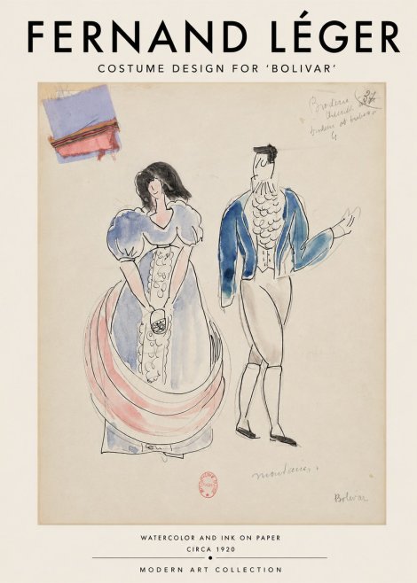 Fernand Léger Costume Design for 'Bolivar' No3 - Póster