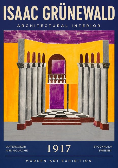 Isaac Grünewald Architectural Interior No5 - Póster