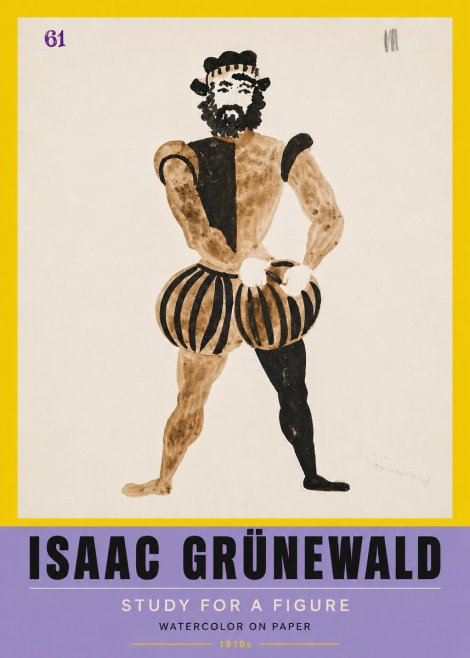 Isaac Grünewald Study for a Figure No5 - Póster