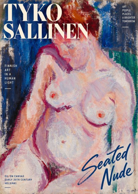Tyko Sallinen Seated Nude No4 - Póster
