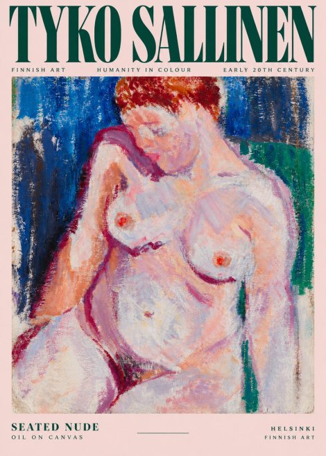 Tyko Sallinen Seated Nude No5 - Póster