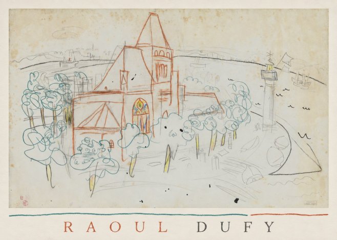 Raoul Dufy Coastal Church and Lighthouse No4 - Póster