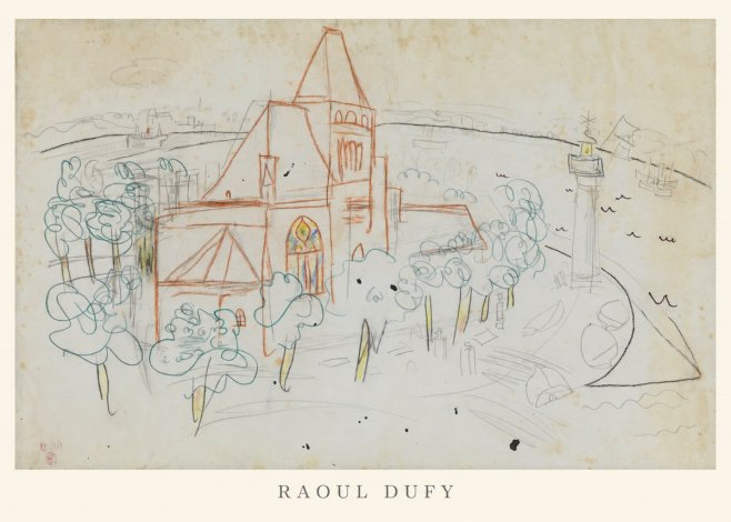 Raoul Dufy Coastal Church and Lighthouse No6 - Póster