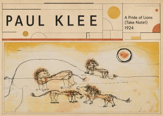 Paul Klee A Pride of Lions (Take Note!) No3 - Póster