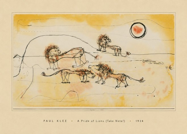 Paul Klee A Pride of Lions (Take Note!) No6 - Póster