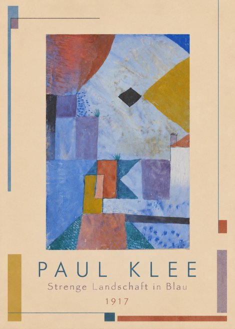 Paul Klee Strenge Landschaft in Blau No1 - Póster