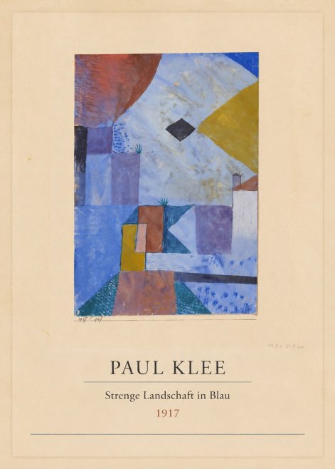 Paul Klee Strenge Landschaft in Blau No4 - Póster