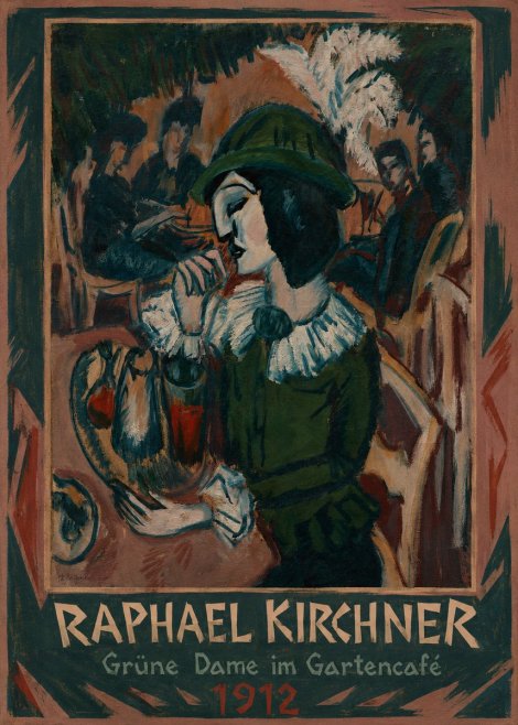 Raphael Kirchner Grüne Dame Im Gartencafé No1 - Póster