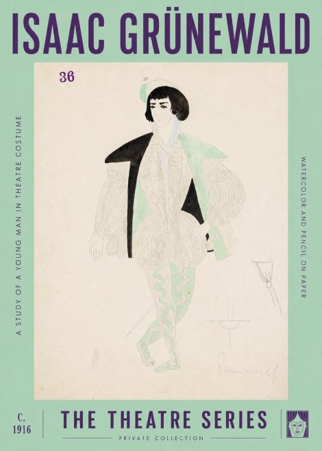Isaac Grünewald A Study of a Young Man in Theatre Costume No2 - Póster