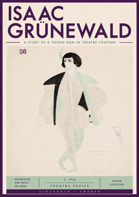 Isaac Grünewald A Study of a Young Man in Theatre Costume No4 - Póster