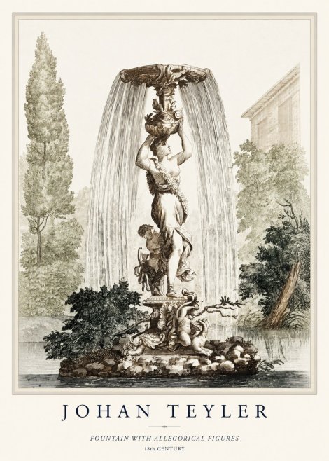 Johan Teyler Fountain with Allegorical Figures No1 - Póster