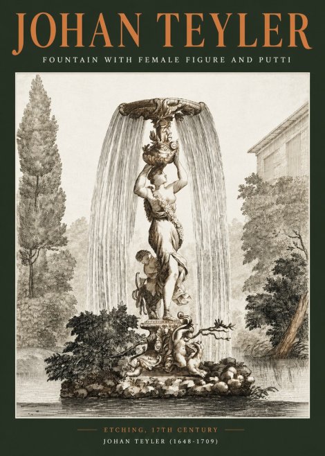 Johan Teyler Fountain with Allegorical Figures No3 - Póster