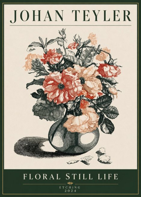 Johan Teyler Floral Still Life I No4 - Póster