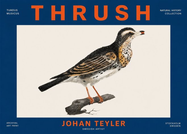 Johan Teyler Thrush No4 - Póster