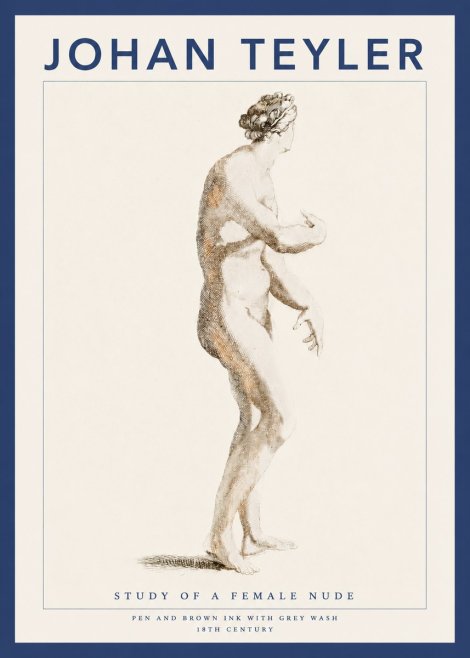 Johan Teyler Study of a Female Nude No3 - Póster