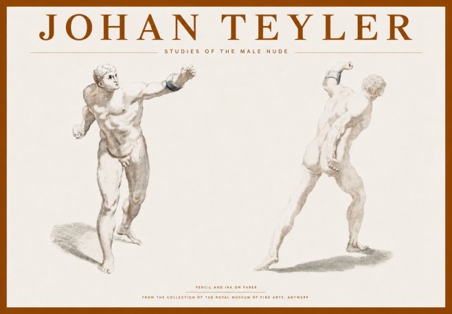 Johan Teyler Studies of the Male Nude No1 - Póster