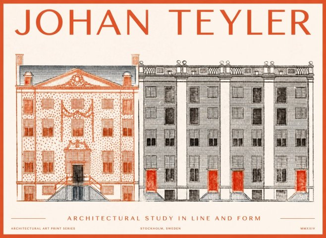 Johan Teyler Architectural Study in Line and Form No1 - Póster