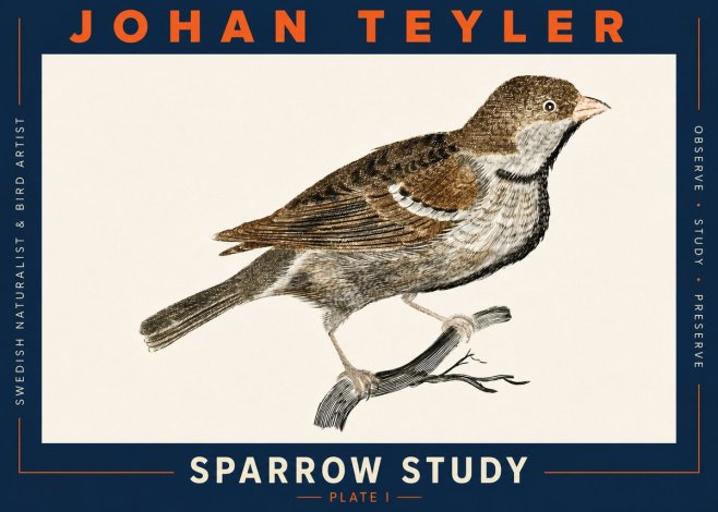 Johan Teyler Sparrow Study No3 - Póster