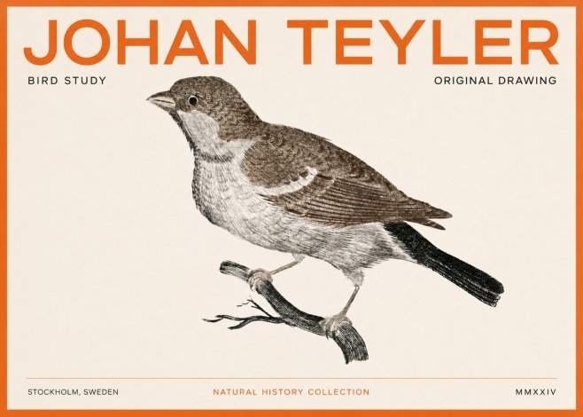 Johan Teyler Bird Study II No3 - Póster
