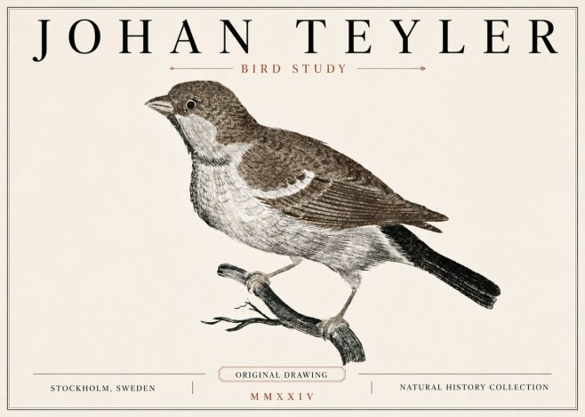Johan Teyler Bird Study II No6 - Póster