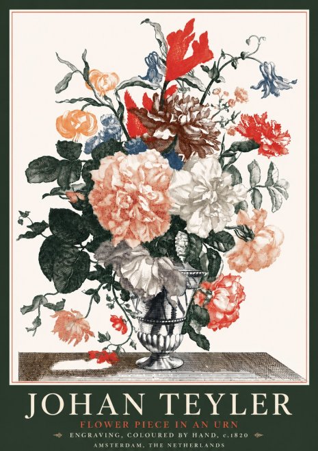 Johan Teyler Flower Piece in an Urn II No4 - Póster