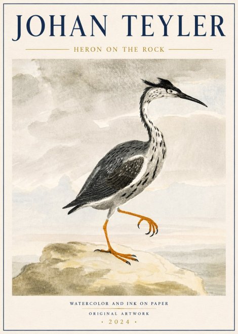 Johan Teyler Heron on the Rock No6 - Póster
