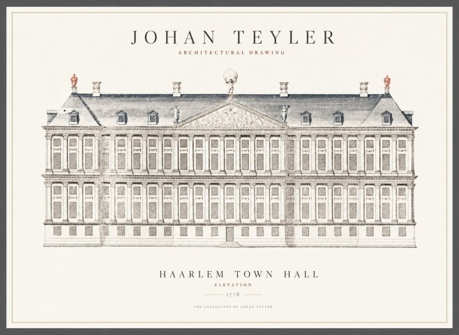 Johan Teyler Haarlem Town Hall - Elevation - 1778 No1 - Póster