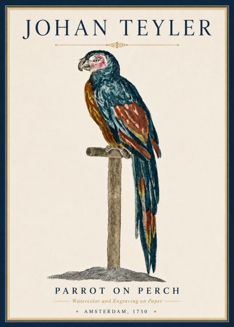Johan Teyler Parrot on Perch No5 - Póster