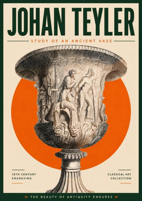 Johan Teyler Study of an Ancient Vase No5 - Póster