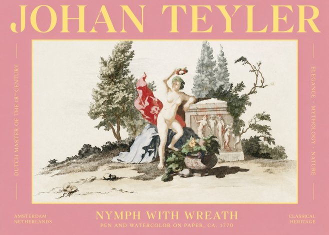 Johan Teyler Nymph with Wreath No2 - Póster