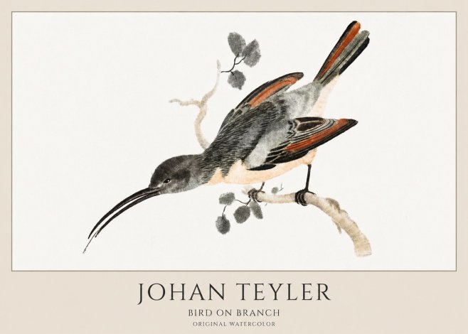 Johan Teyler Bird on Branch II No1 - Póster