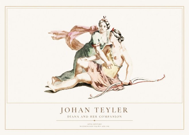 Johan Teyler Diana and Her Companion No1 - Póster