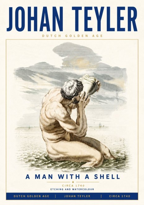Johan Teyler A Man with a Shell No6 - Póster