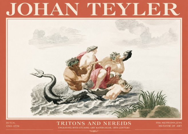 Johan Teyler Tritons and Nereids No4 - Póster