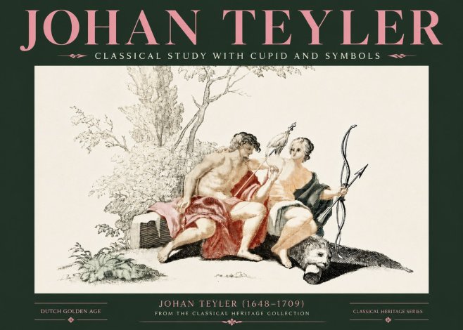 Johan Teyler Classical Study with Cupid and Symbols No4 - Póster