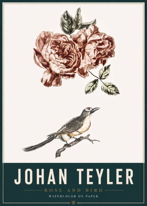 Johan Teyler Rose and Bird II No3 - Póster