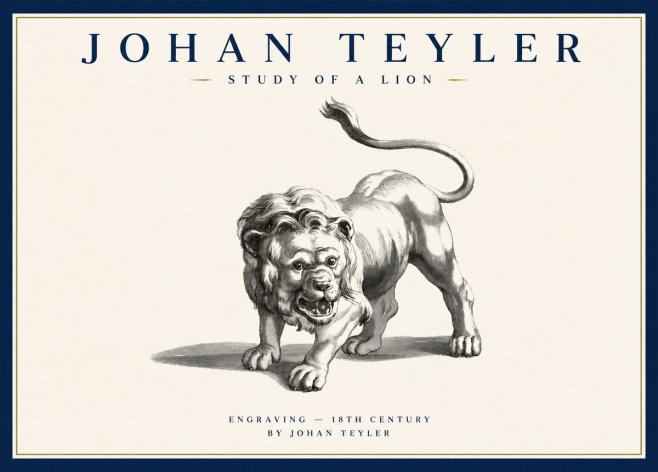 Johan Teyler Study of a Lion No1 - Póster