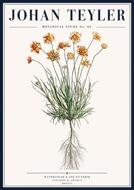 Johan Teyler Botanical Study No. 01 No5 - Póster