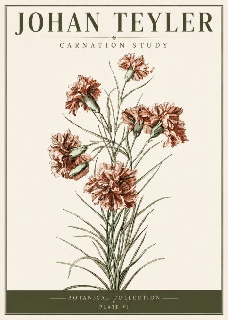Johan Teyler Carnation Study No6 - Póster