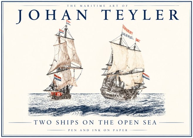 Johan Teyler Two Ships on the Open Sea No3 - Póster