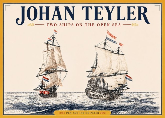 Johan Teyler Two Ships on the Open Sea No5 - Póster