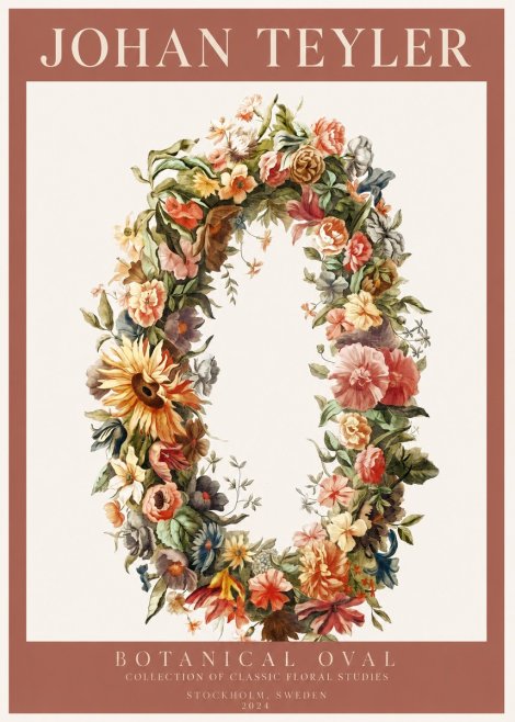 Johan Teyler Floral Oval No3 - Póster