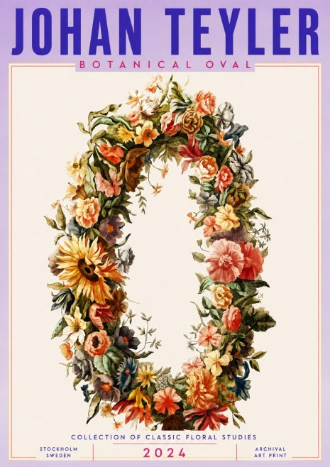 Johan Teyler Floral Oval No6 - Póster