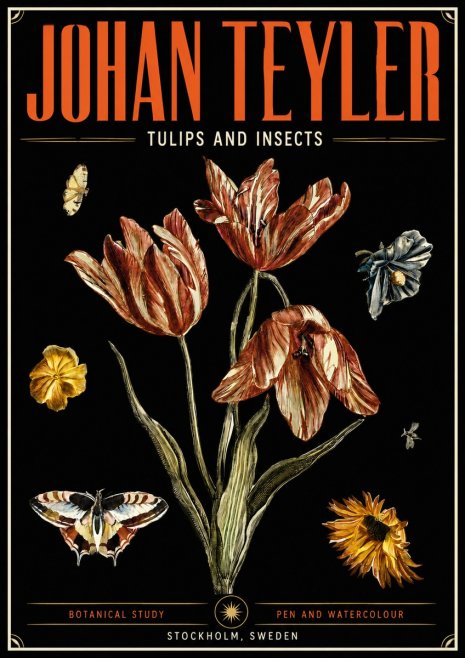 Johan Teyler Tulips and Insects No5 - Póster