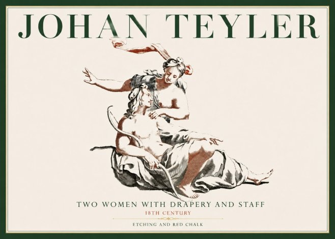 Johan Teyler Two Women with Drapery and Staff No4 - Póster